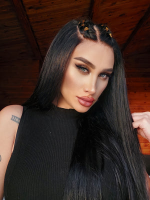 STEFANI NATUREL SİYAH HD  DANTEL PERUK ÜNİTESİ