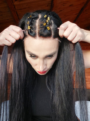 STEFANI NATUREL SİYAH HD  DANTEL PERUK ÜNİTESİ