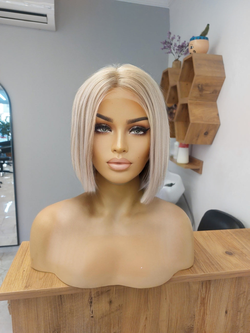 CLAY BUZ SARIŞIN BOB STİL DANTEL PERUK ÜNİTESİ