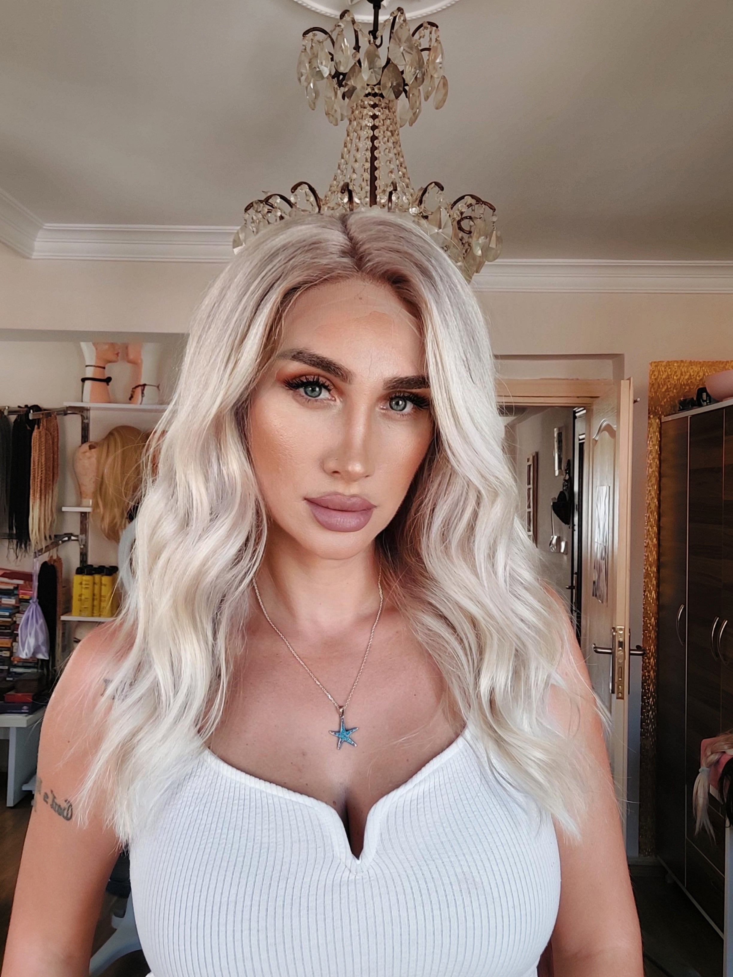 LEONA BUZ SARIŞIN DANTEL PERUK ÜNİTESİ