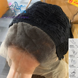BRITNEY KUMRAL OMBRELİ KIVIRCIK PROTEIN FIBER SENTETİK DANTEL PERUK ÜNİTESİ