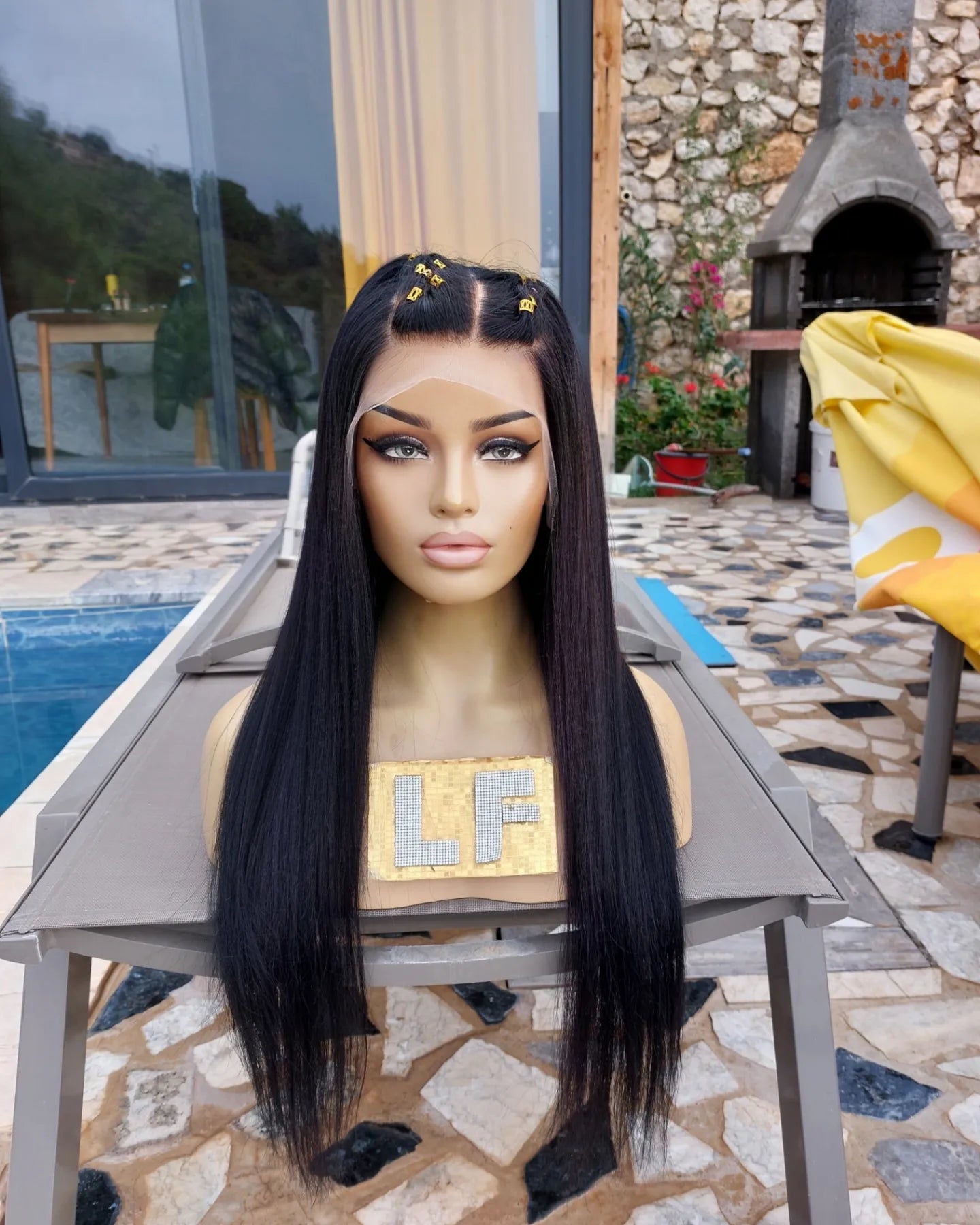 STEFANI NATUREL SİYAH HD  DANTEL PERUK ÜNİTESİ
