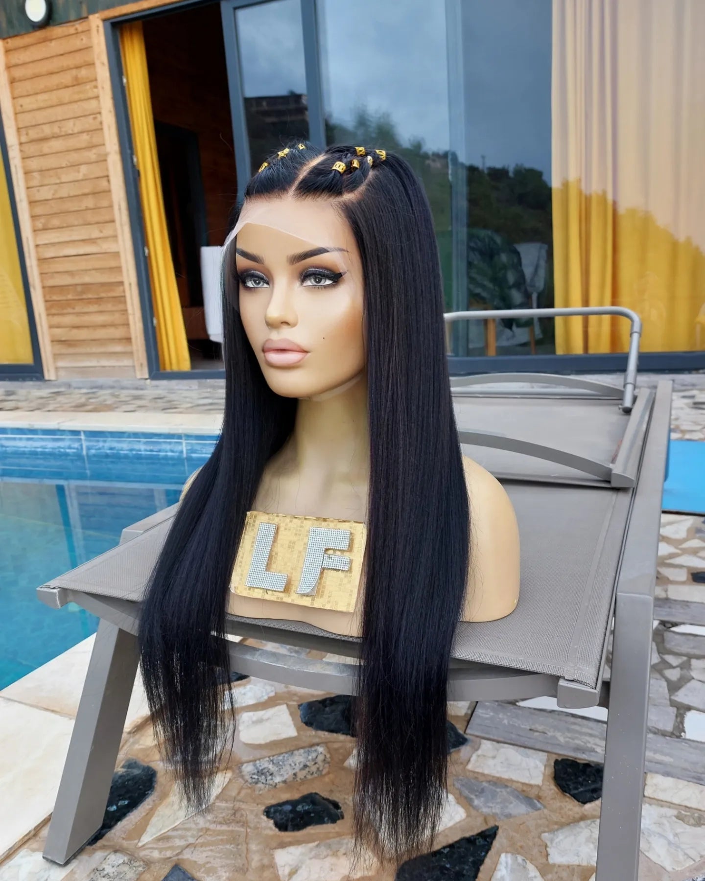 STEFANI NATUREL SİYAH HD  DANTEL PERUK ÜNİTESİ