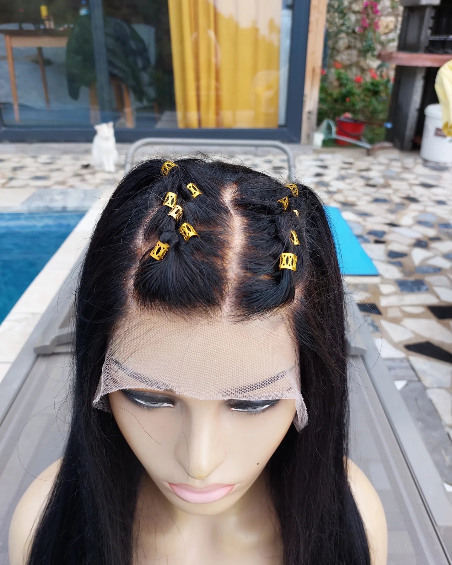 STEFANI NATUREL SİYAH HD  DANTEL PERUK ÜNİTESİ