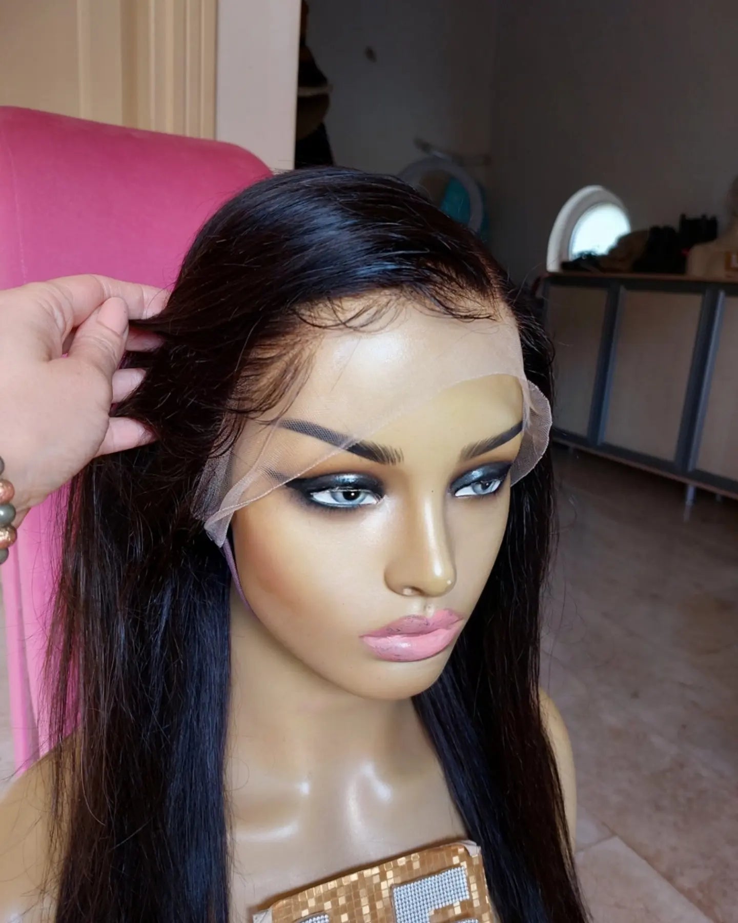 ANABELLA KOYU KAHVE DANTEL PERUK ÜNİTESİ