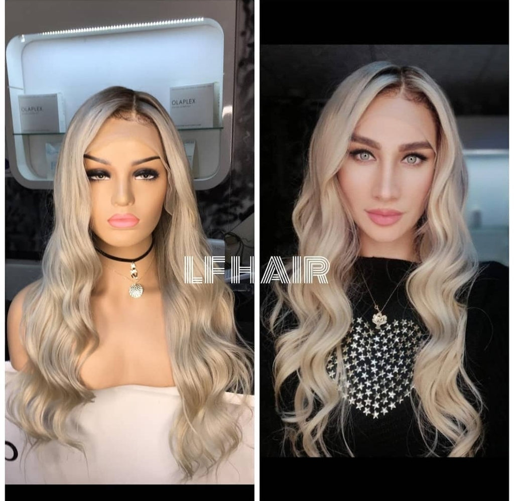 LILLY PLATİN SARIŞIN KUMRAL DİP DANTEL PERUK ÜNİTESİ