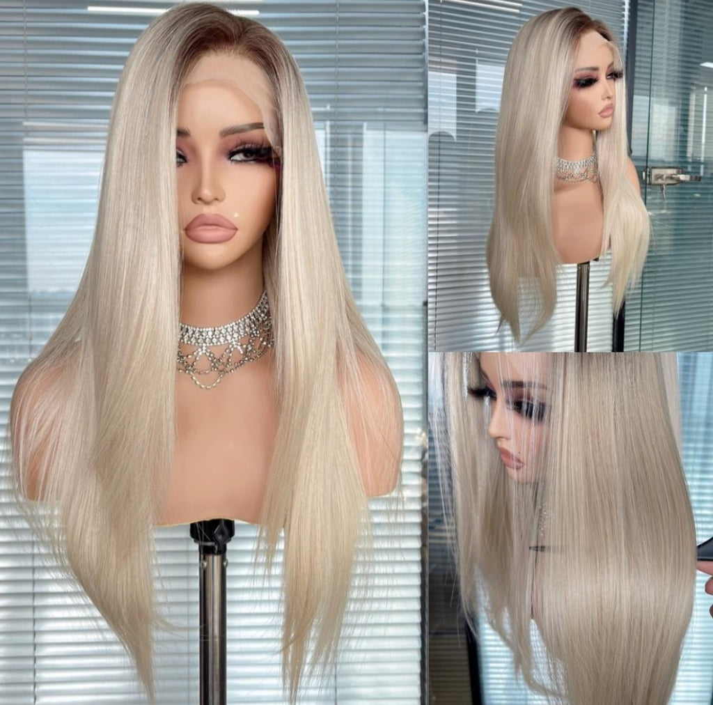 VALERIA PLATİN SARIŞIN PROTEIN FIBER SENTETİK DANTEL PERUK ÜNİTESİ