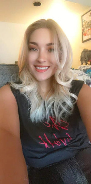 CHIARA PLATİN SARIŞIN OMBRELİ DALGALI PROTEİN FİBER SENTETİK DANTEL PERUK ÜNİTESİ