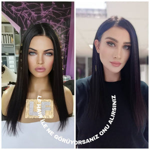SANDALFON NATUREL RENK DANTEL PERUK ÜNİTESİ