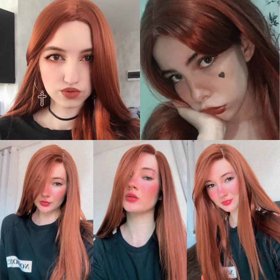 MEDUSA BAKIR KIZIL PROTEİN FİBER SENTETİK DANTEL PERUK ÜNİTESİ