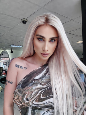 GLAM ROSE BUZ SARIŞIN DİP RÖFLELİ DANTEL PERUK ÜNİTESİ