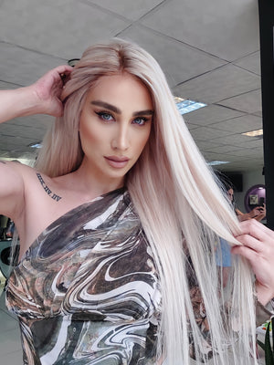 GLAM ROSE BUZ SARIŞIN DİP RÖFLELİ DANTEL PERUK ÜNİTESİ