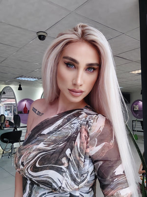 GLAM ROSE BUZ SARIŞIN DİP RÖFLELİ DANTEL PERUK ÜNİTESİ