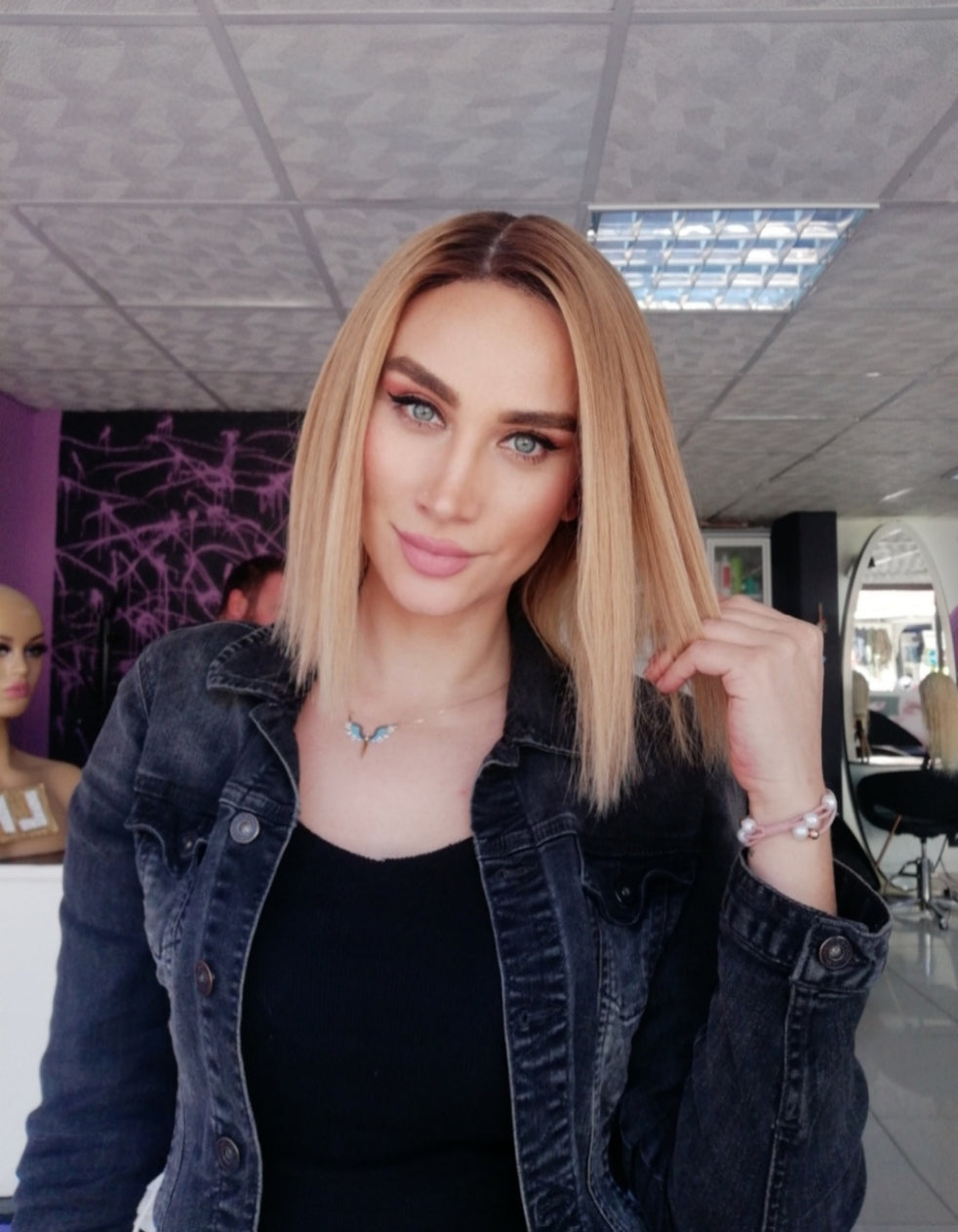 CLARA BAŞAK SARIŞIN BOB STİL DANTEL PERUK ÜNİTESİ