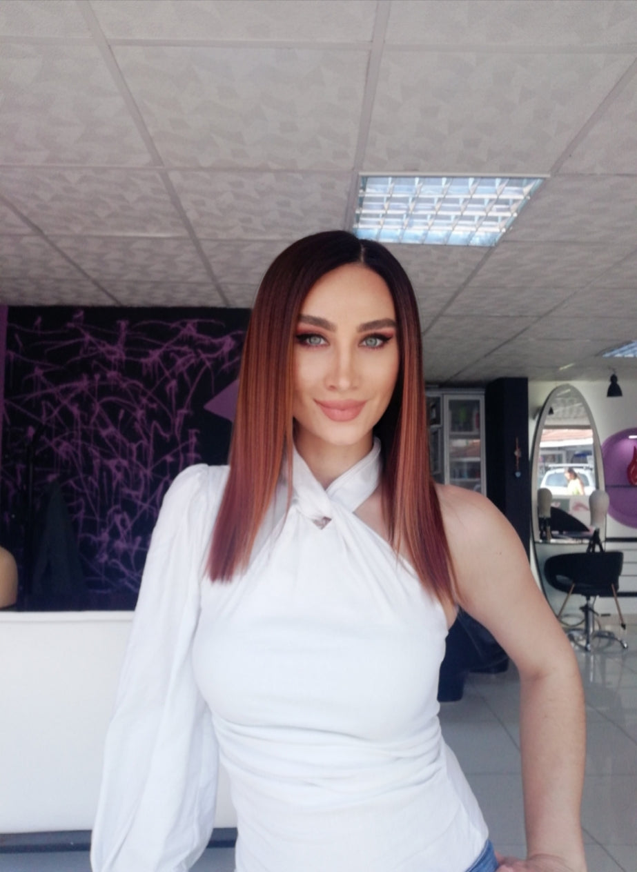 ALESANDRA KAHVERENGİ OMBRELİ DANTEL PERUK ÜNİTESİ