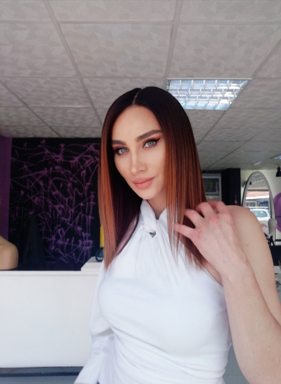 ALESANDRA KAHVERENGİ OMBRELİ DANTEL PERUK ÜNİTESİ