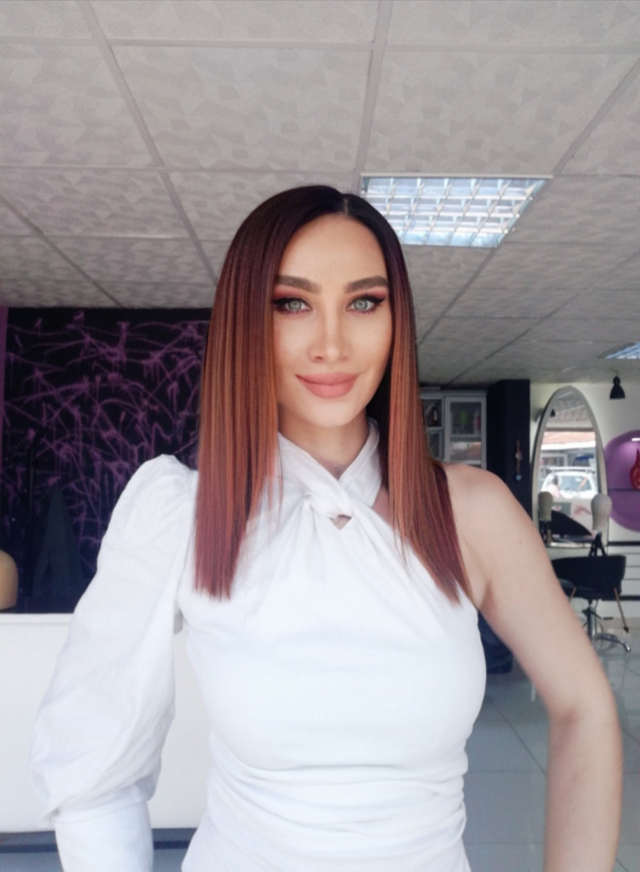 ALESANDRA KAHVERENGİ OMBRELİ DANTEL PERUK ÜNİTESİ