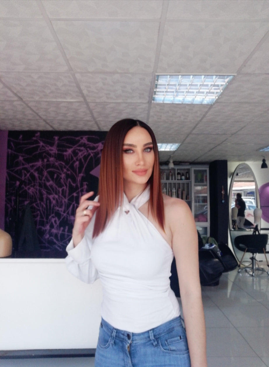 ALESANDRA KAHVERENGİ OMBRELİ DANTEL PERUK ÜNİTESİ