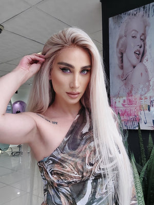 GLAM ROSE BUZ SARIŞIN DİP RÖFLELİ DANTEL PERUK ÜNİTESİ