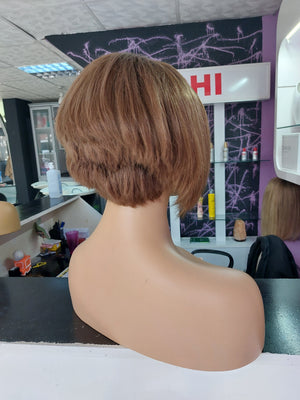 MONA PIXIE KESİM KAHVERENGİ IŞILTILI DANTEL PERUK ÜNİTESİ