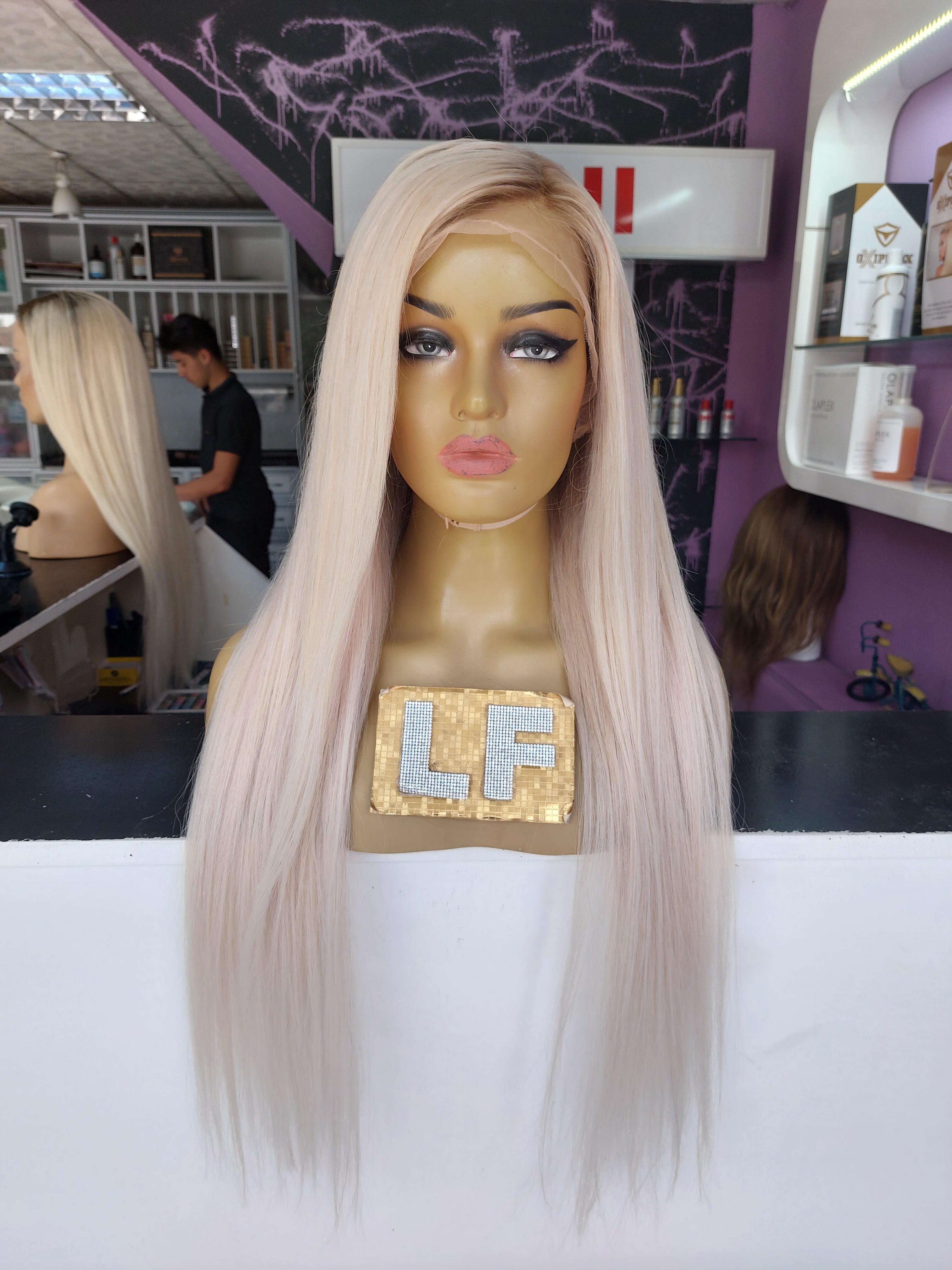 GLAM ROSE BUZ SARIŞIN DİP RÖFLELİ DANTEL PERUK ÜNİTESİ