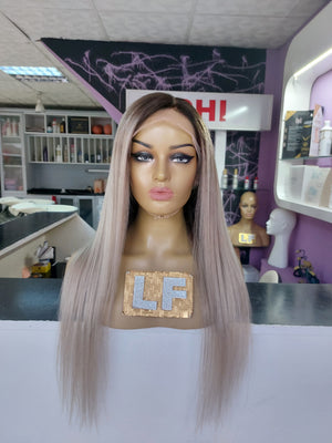 VICTORIA PLATİN SARIŞIN OMBRE DANTEL PERUK ÜNİTESİ