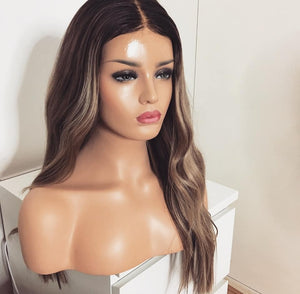 ISABELLA KOYU KAHVE SARIŞIN BALYAJ DANTEL PERUK ÜNİTESİ