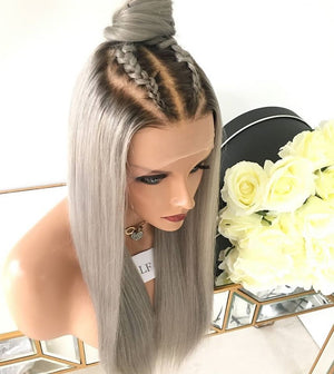 KIM K. GRİ SARIŞIN DANTEL PERUK ÜNİTESİ