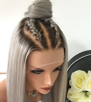 KIM K. GRİ SARIŞIN DANTEL PERUK ÜNİTESİ