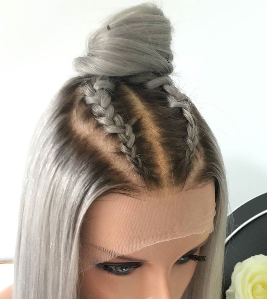 KIM K. GRİ SARIŞIN DANTEL PERUK ÜNİTESİ