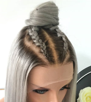 KIM K. GRİ SARIŞIN DANTEL PERUK ÜNİTESİ