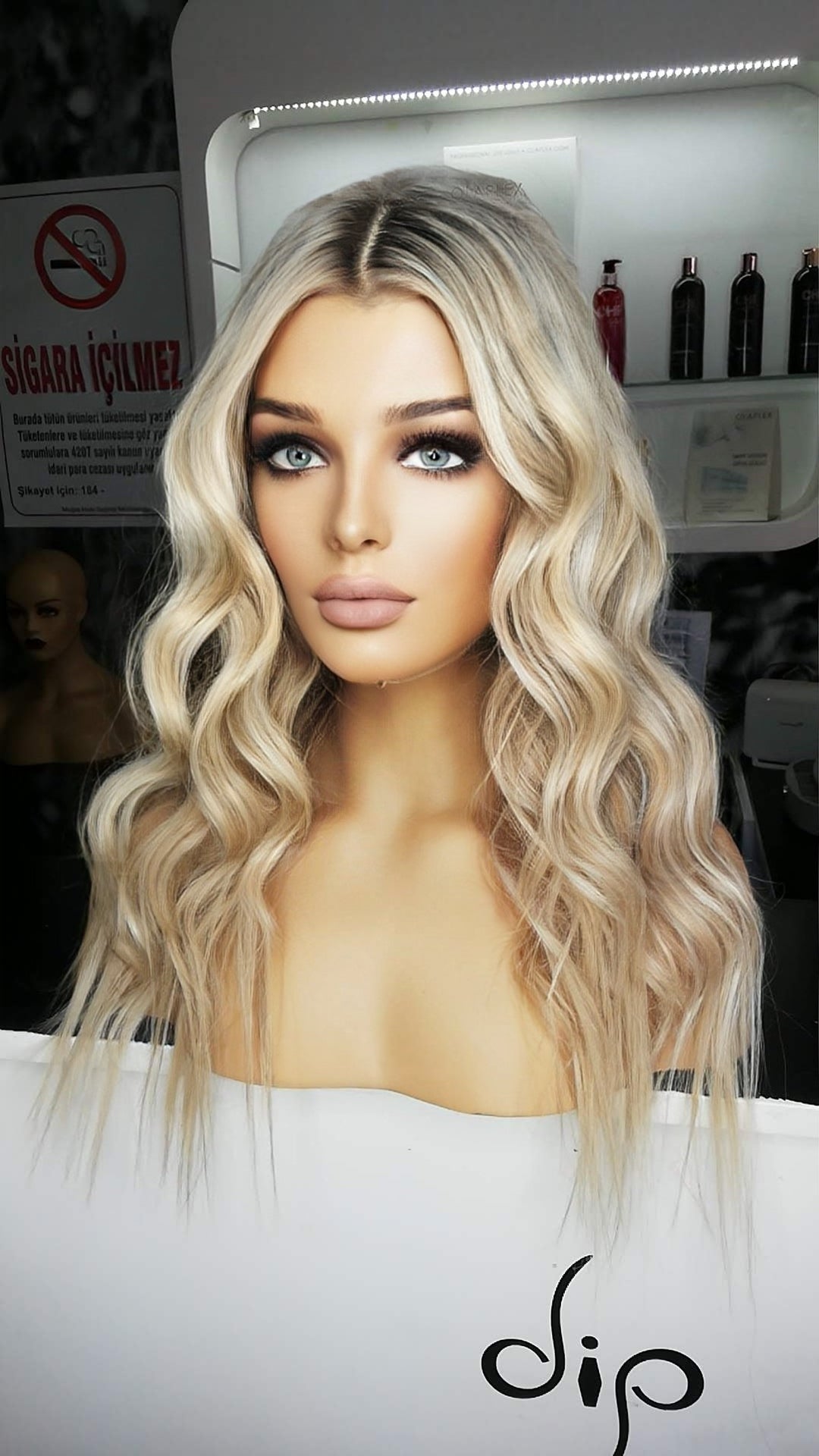 EMANUELA SARIŞIN RÖFLELİ DANTEL PERUK ÜNİTESİ
