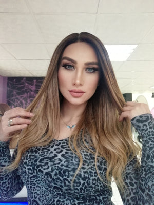 GLORIA KAHVERENGİ SARIŞIN OMBRELİ DANTEL PERUK ÜNİTESİ