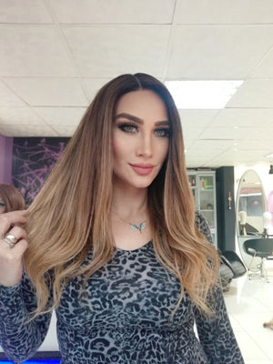 GLORIA KAHVERENGİ SARIŞIN OMBRELİ DANTEL PERUK ÜNİTESİ