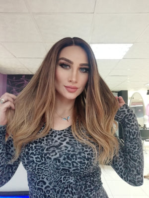 GLORIA KAHVERENGİ SARIŞIN OMBRELİ DANTEL PERUK ÜNİTESİ