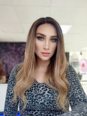 GLORIA KAHVERENGİ SARIŞIN OMBRELİ DANTEL PERUK ÜNİTESİ