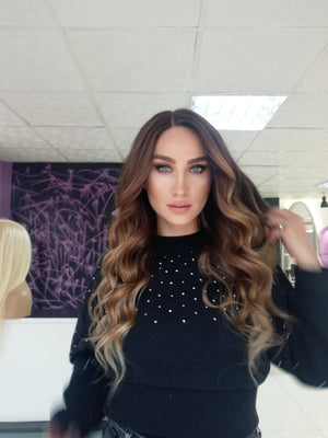VANESSA KAHVERENGİ IŞILTILI DANTEL PERUK ÜNİTESİ
