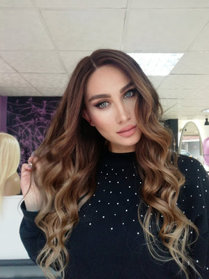 VANESSA KAHVERENGİ IŞILTILI DANTEL PERUK ÜNİTESİ