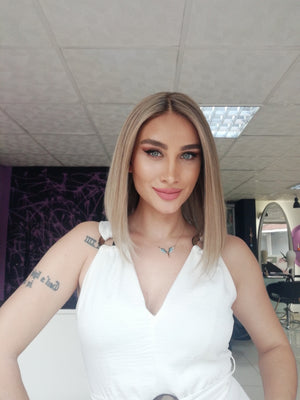 VALENTIA SARIŞIN BOB RÖFLELİ DANTEL PERUK ÜNİTESİ