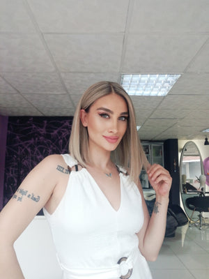 VALENTIA SARIŞIN BOB RÖFLELİ DANTEL PERUK ÜNİTESİ
