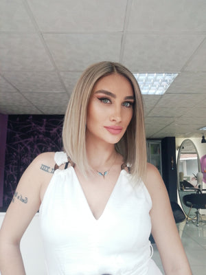 VALENTIA SARIŞIN BOB RÖFLELİ DANTEL PERUK ÜNİTESİ