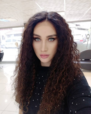 CARMEN KAHVERENGİ IŞILTILI KIVIRCIK DANTEL PERUK ÜNİTESİ