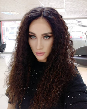 CARMEN KAHVERENGİ IŞILTILI KIVIRCIK DANTEL PERUK ÜNİTESİ