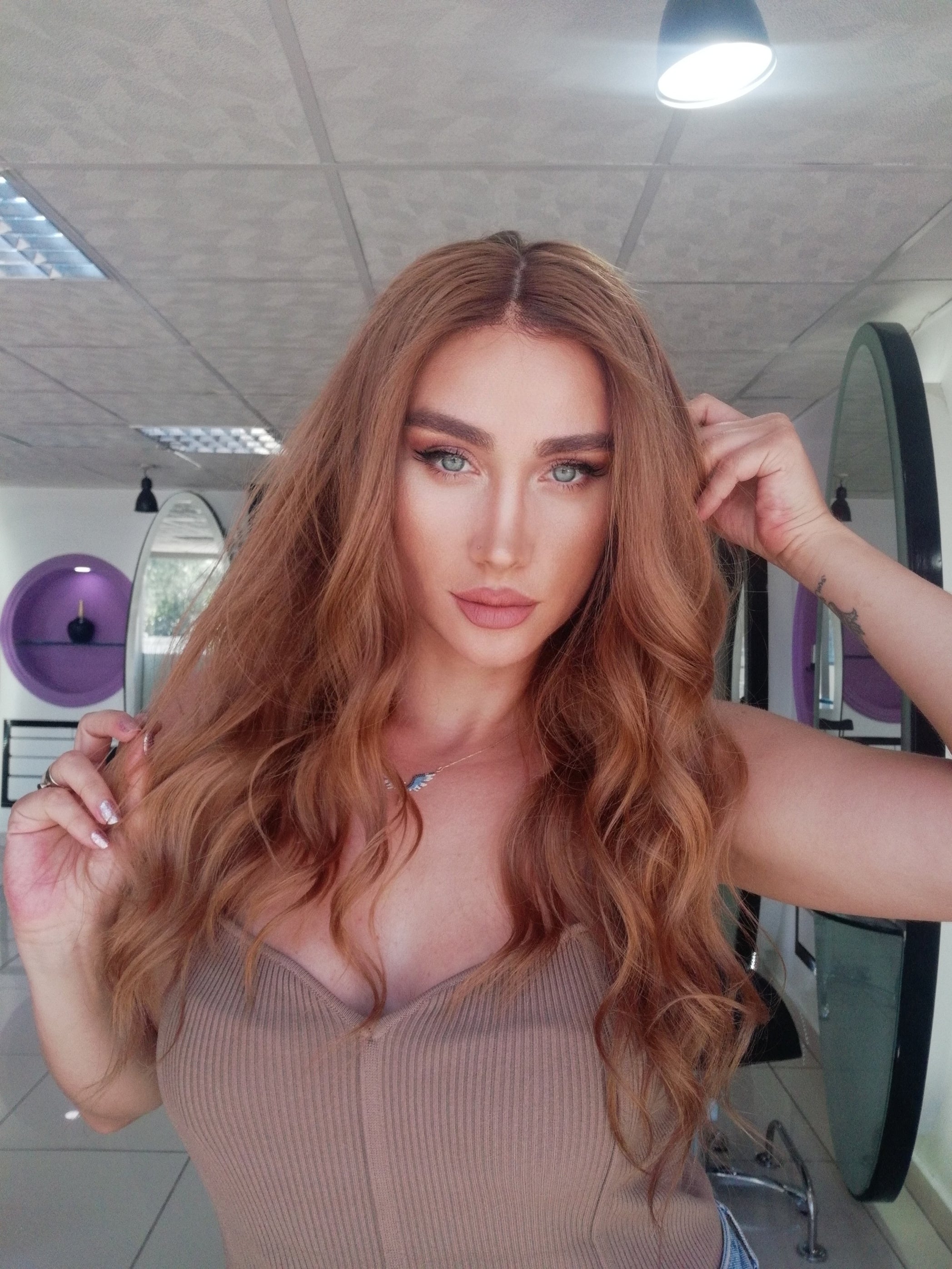 GISELA KARAMEL DANTEL PERUK ÜNİTESİ