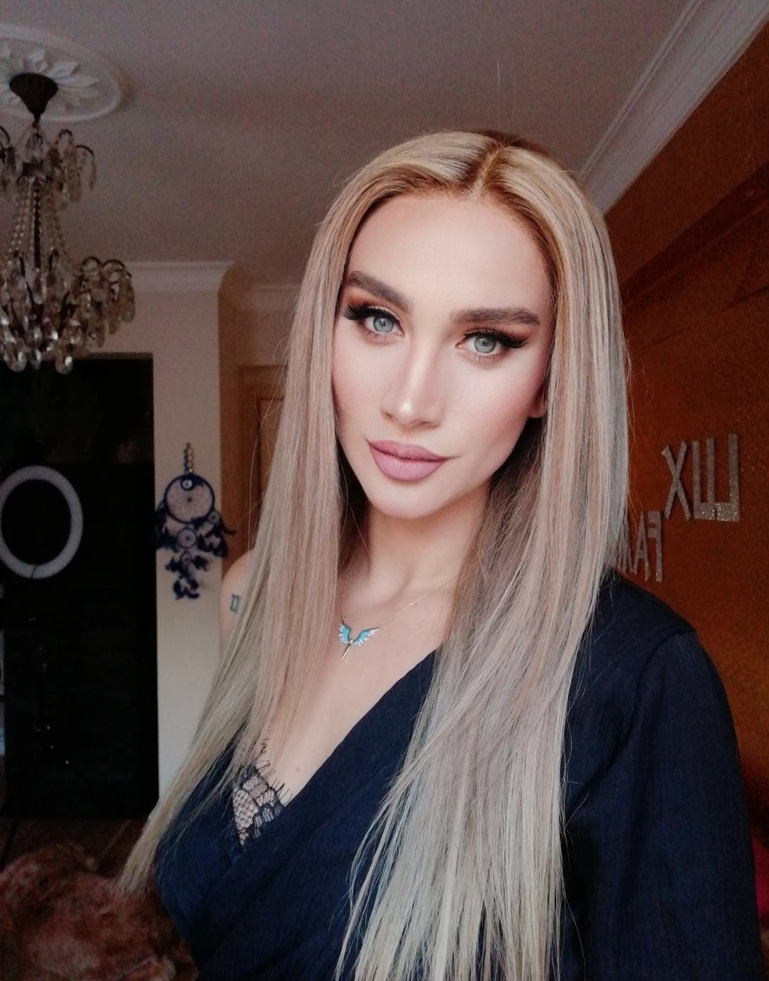 ABIGAIL SARIŞIN RÖFLELİ DANTEL PERUK ÜNİTESİ