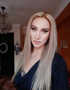 ABIGAIL SARIŞIN RÖFLELİ DANTEL PERUK ÜNİTESİ