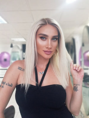 CAROL PLATİN SARIŞIN OMBRELİ DANTEL PERUK ÜNİTESİ