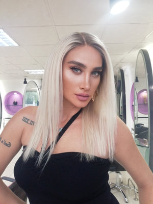 CAROL PLATİN SARIŞIN OMBRELİ DANTEL PERUK ÜNİTESİ