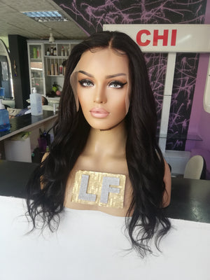 ERIKA KOYU KAHVE VUCUT DALGA DANTEL PERUK ÜNİTESİ