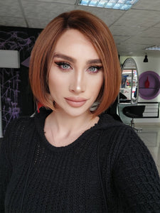 MONA PIXIE KESİM KAHVERENGİ IŞILTILI DANTEL PERUK ÜNİTESİ